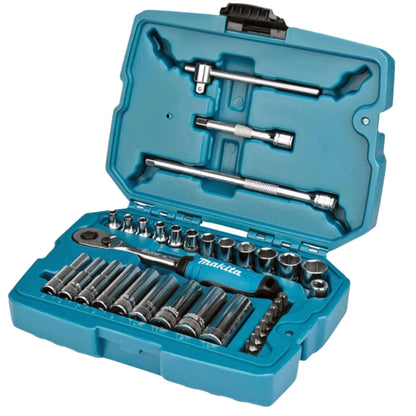 Makita 34-Piece Socket & Accessory Tool Kit – Ideal for DIY and Professional Use