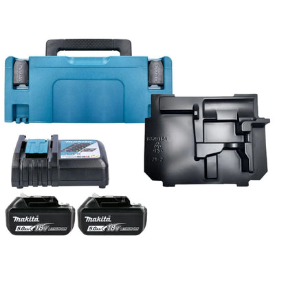 🔋 Makita 18V LXT Battery & Charger Kit – 2×5.0Ah BL1850B Batteries, ⚡ DC18RC Charger & 🧳 Type 2 Makpac Case